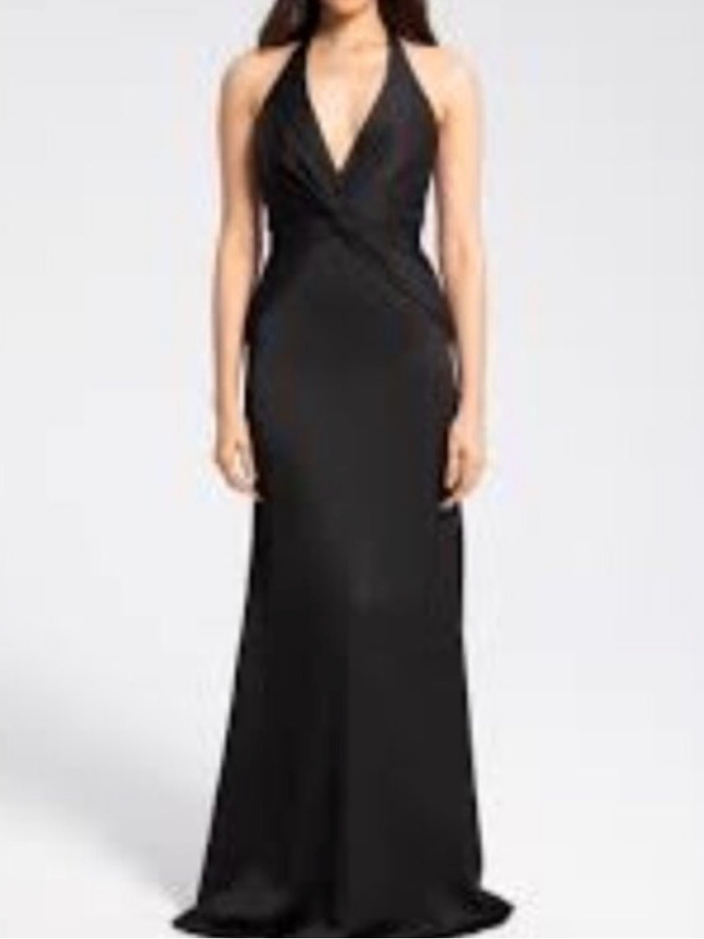 Black Twist-Front Maxi Dress - Halter Evening Gown